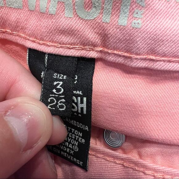Rewash Pretty in Pink Button Fly Jean Shorts Size 3 / 26 Raw Hem - Picture 7 of 8